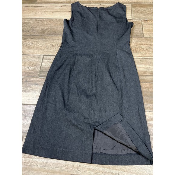 TAHARI ASL Womens Size 8 Gray Lined Sleeveless Knee Length Sheath Dress FLAW - Picture 14 of 16